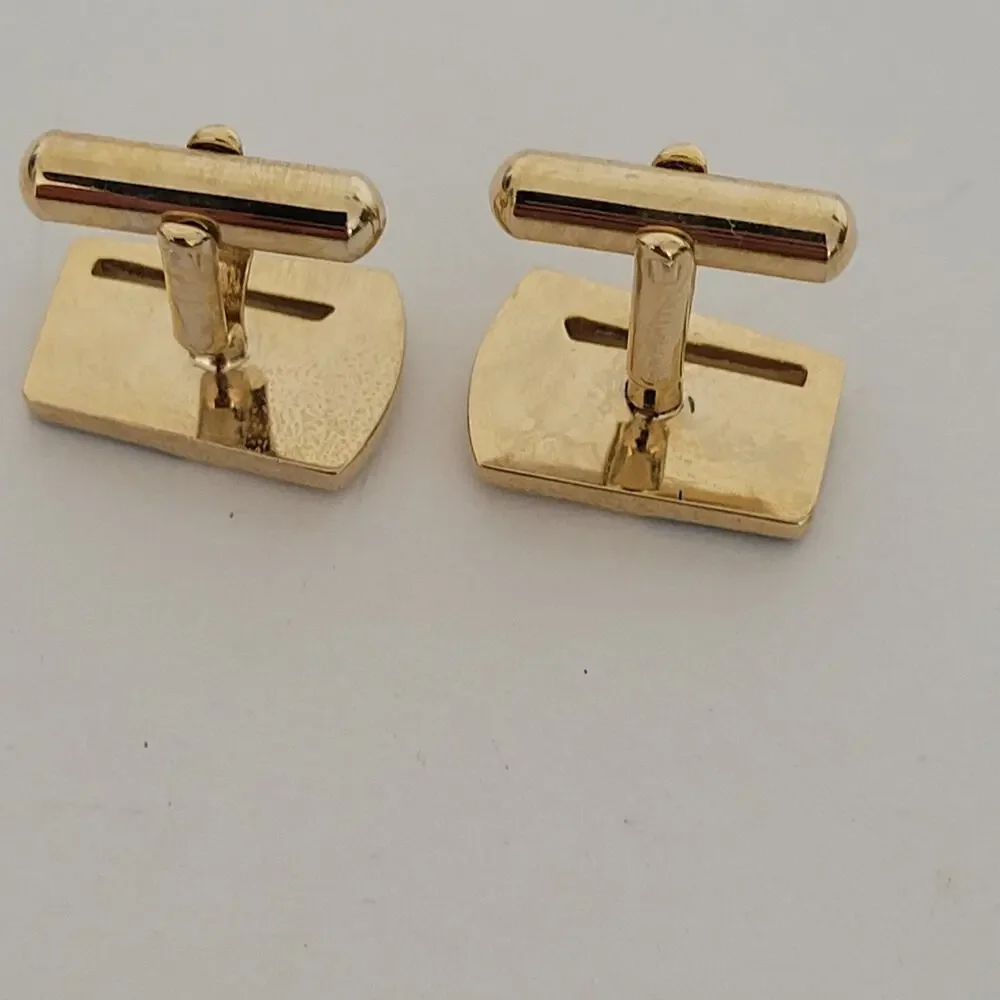 Pierre Cardin Gold Silver Tone‎ Logo Cufflinks Vintage Geometric Designer Retro